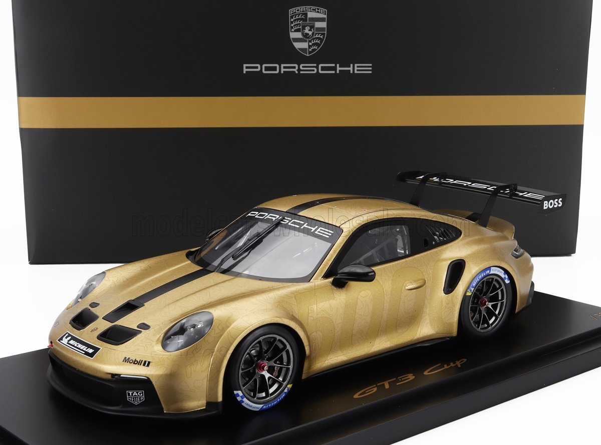 SPARK-MODEL - 1/18 - PORSCHE - 911 992 GT3 CUP 5000 COUPE 2023 - CON VETRINA - WITH SHOWCASE - GOLD MET