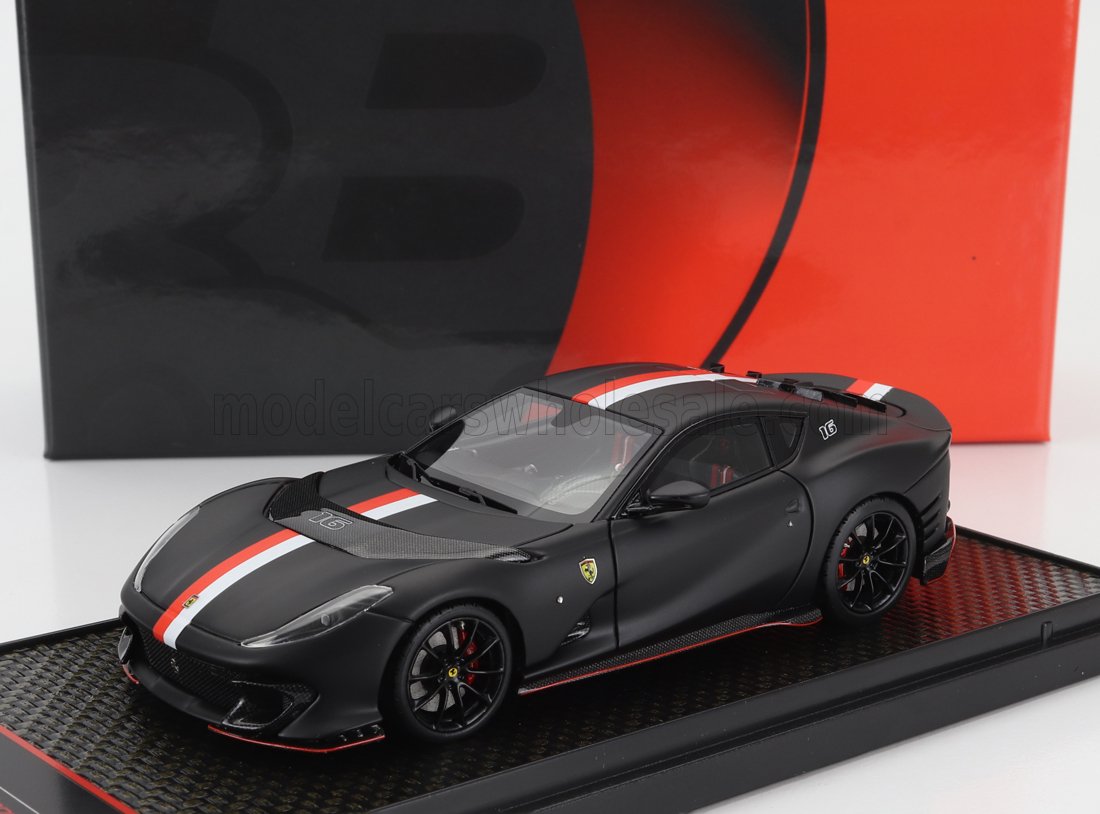 BBR-MODELS  - 1/43 FERRARI - 812 COMPETIZIONE N 16 PRINCIPATO DI MONACO LIVERY 2021 - MATT BLACK