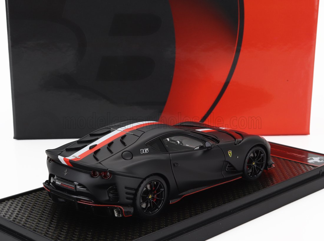 BBR-MODELS  - 1/43 FERRARI - 812 COMPETIZIONE N 16 PRINCIPATO DI MONACO LIVERY 2021 - MATT BLACK