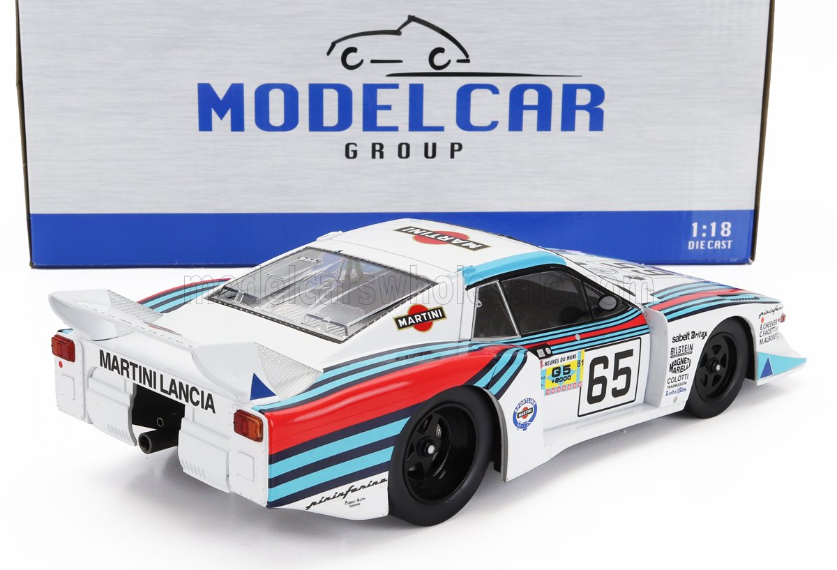 MCG - 1/18 - LANCIA - BETA MONTECARLO TURBO TEAM MARTINI RACING N 65 8th 24h LE MANS 1981 MICHELE ALBORETO - EDDIE CHEEVER - CARLO FACETTI - WHITE LIGHT BLUE