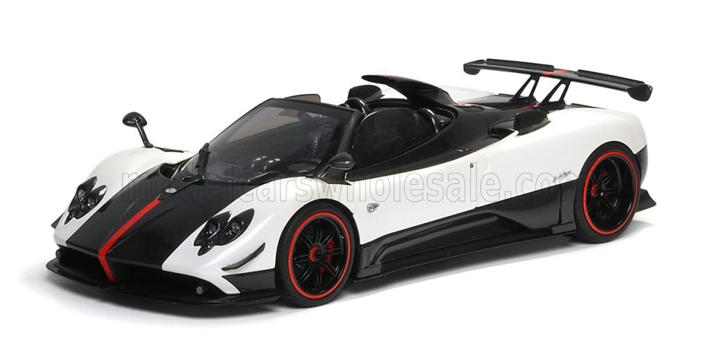 ALMOST-REAL - 1/18 - PAGANI - ZONDA 5 CINQUE ROADSTER 2009 - WHITE BLACK CARBON