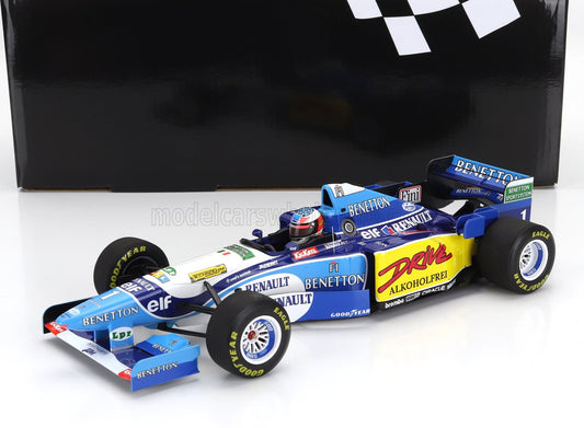 MINICHAMPS - 1/18 - BENETTON - F1 B195 TEAM MILD SEVEN RENAULT N 1 WORLD CHAMPION WINNER FRENCH GP MICHAEL SCHUMACHER 1995 - BLUE YELLOW