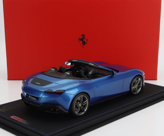 BBR-MODELS - 1/18 - FERRARI - ROMA SPIDER OPEN 2020 - CON VETRINA - WITH SHOWCASE - BLU CORSA - BLUE MET