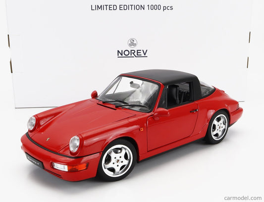 NOREV - 1/18 - PORSCHE - 911 964 CARRERA 4 TARGA 1990 - RED