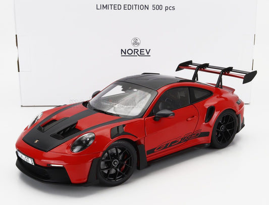 NOREV - 1/18 - PORSCHE - 911 992 GT3 RS COUPE WEISSACH PACKAGE 2022 - RED BLACK