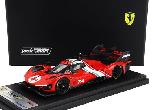 LOOKSMART - 1/43 - FERRARI - 499P 3.0L TURBO V6 TEAM FERRARI AF CORSE N 24 LAUNCH VERSION 2024 - RED YELLOW BLACK