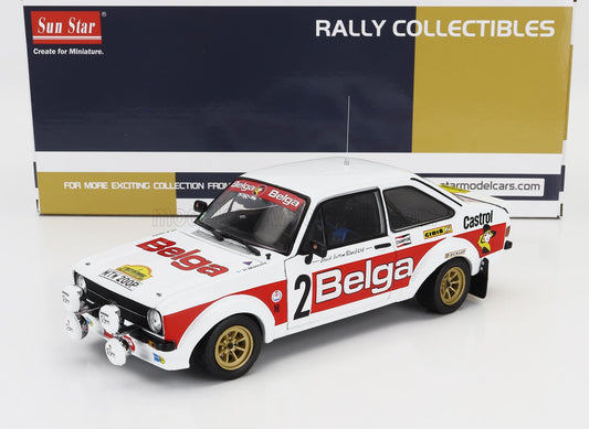 SUN-STAR - 1/18 - FORD ENGLAND - ESCORT RS 1800 (night version) N 2 RALLY DE CONDROZ 1979 HANNU MIKKOLA - ARNE HERTZ - WHITE RED