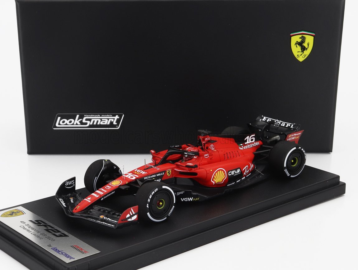 LOOKSMART - 1/43 - FERRARI - F1 SF-23 TEAM SCUDERIA FERRARI N 16 4th SINGAPORE GP 2023 CHARLES LECLERC - RED BLACK