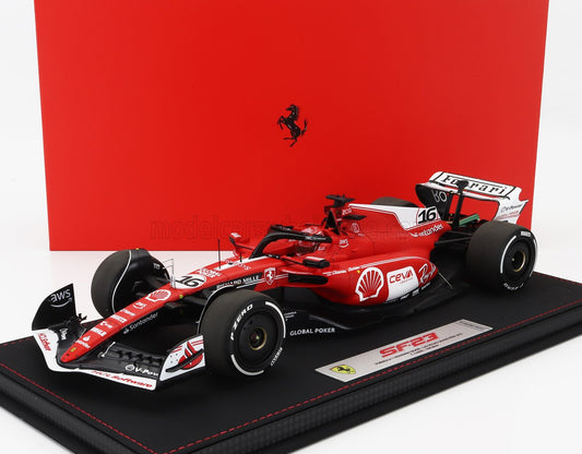 BBR-MODELS - 1/18 - FERRARI - F1 SF-23 TEAM SCUDERIA FERRARI N 16 2nd LAS VEGAS USA GP 2023 CHARLES LECLERC - CON VETRINA - WITH SHOWCASE - RED WHITE BLACK