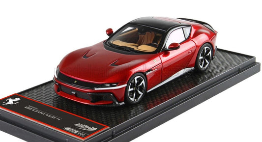 BBR-MODELS - 1/43 - FERRARI - 12 CILINDRI V12 830cv PANORAMIC ROOF 2024 - ROSSO FUOCO - RED MET BLACK