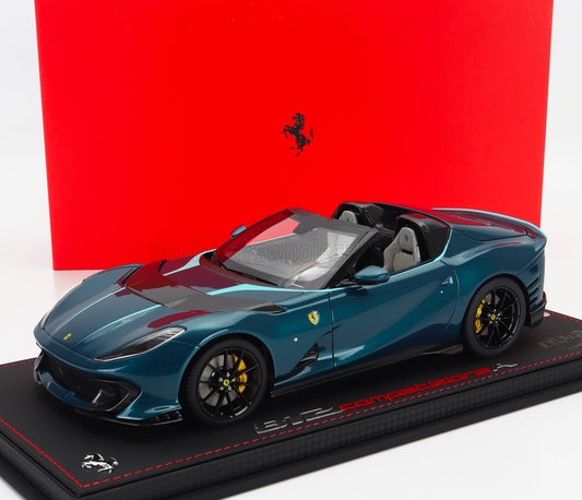 BBR-MODELS - 1/18 - FERRARI - 812 COMPETIZIONE A SPIDER 2022 - CON VETRINA - WITH SHOWCASE - BLU CAPRI - BLUE GREEN MET