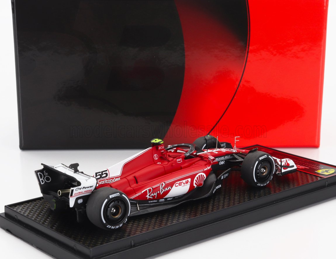 BBR-MODELS - 1/43 - FERRARI - F1 SF-23 TEAM SCUDERIA FERRARI N 55 LAS VEGAS USA GP 2023 CARLOS SAINZ - RED WHITE BLACK