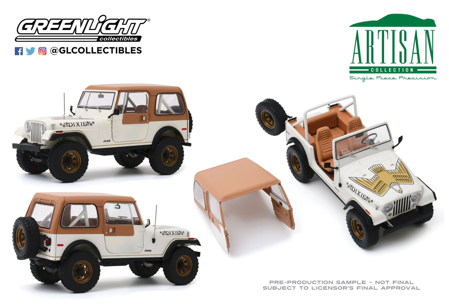 Greenlight 1979 Jeep CJ-7 Golden Eagle "Dixie" 1/18