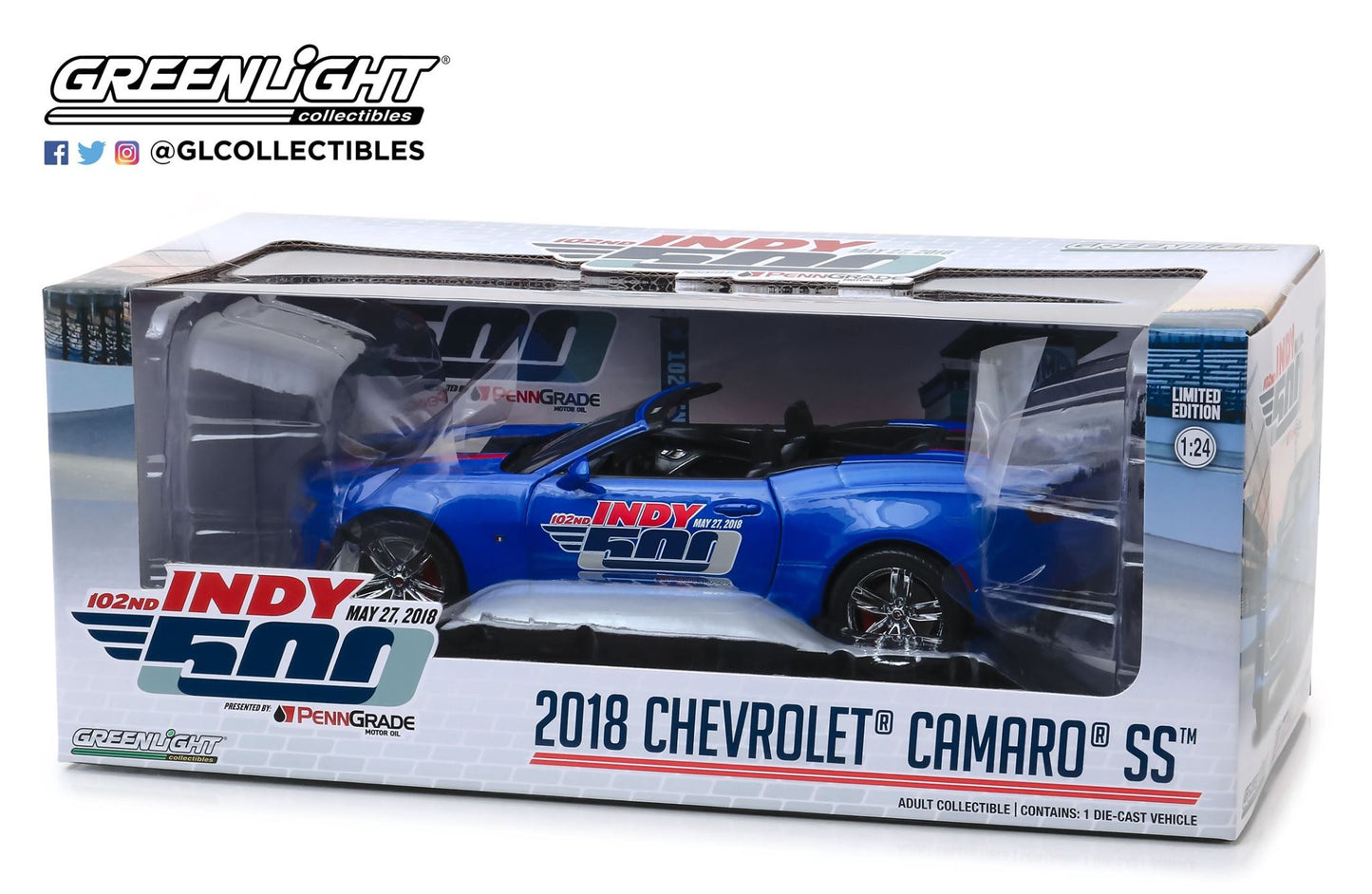 Greenlight  2018 Chevrolet Camaro Convertible - 102nd Indy 500 1/24