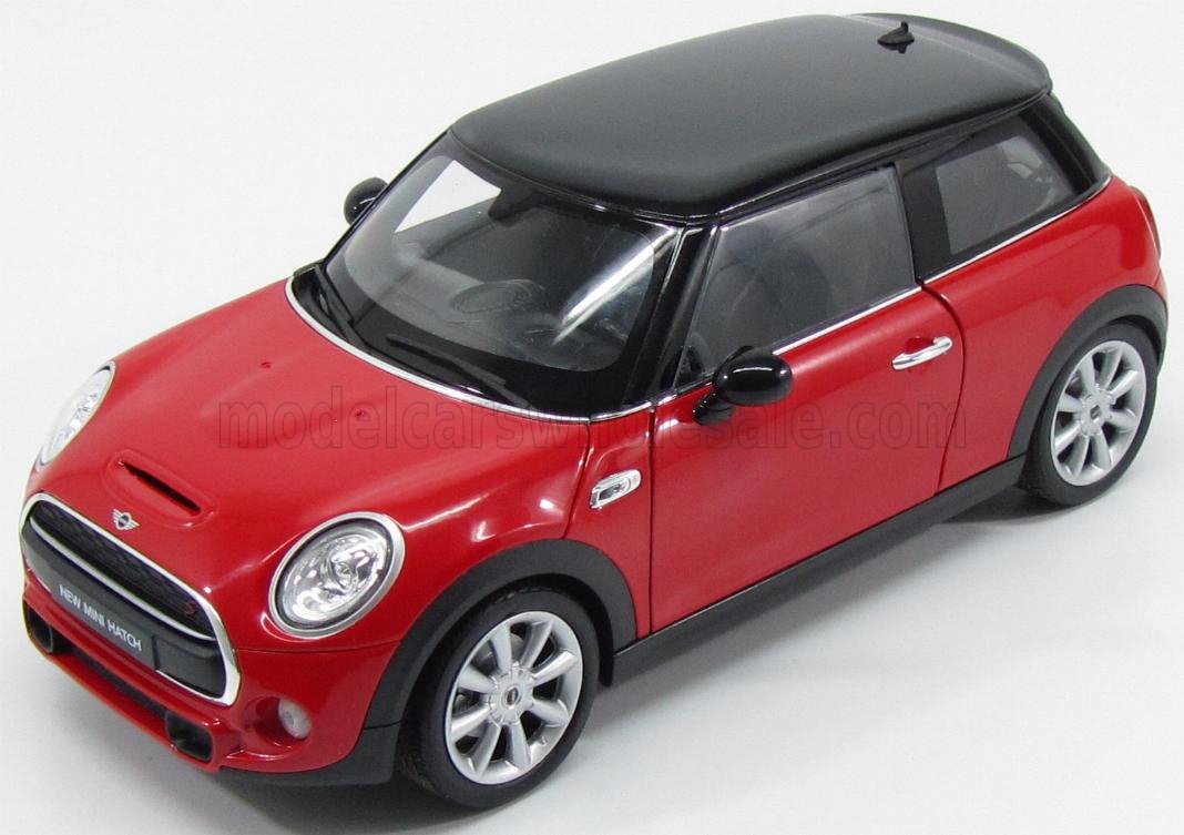 WELLY - 1/18 - MINI - COOPER HATCH 2-DOOR 2015 - RED BLACK