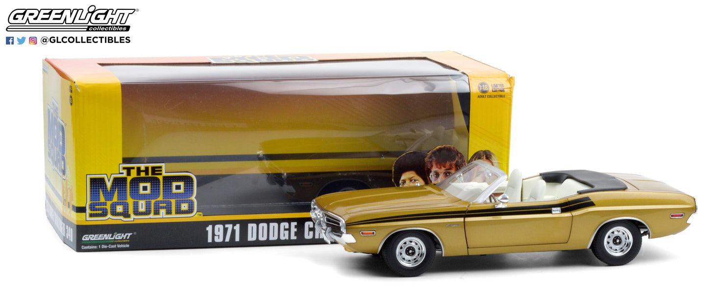 Greenlight 1971 Dodge Challenger 340 Convertible - The Mod Squad 1/18