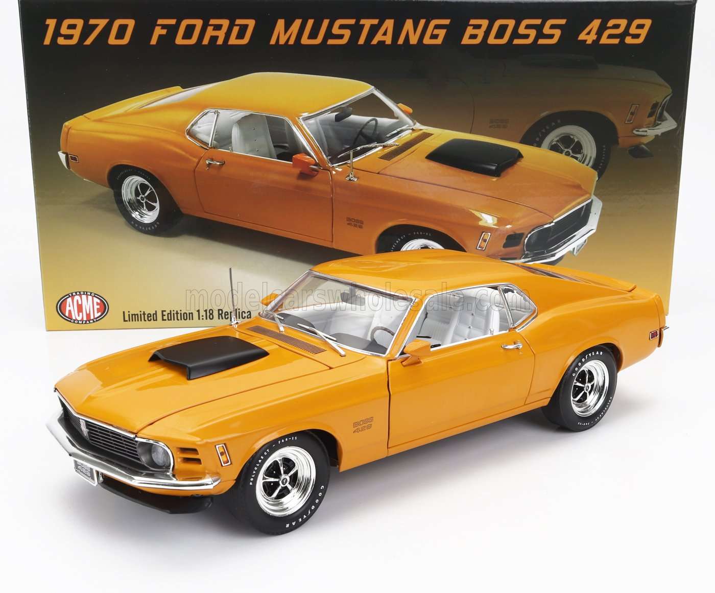 ACME-MODELS - 1/18 - FORD USA - MUSTANG BOSS 429 COUPE 1970 - ORANGE 1/18 modellino da collezione 150 lacasadelmodellismo