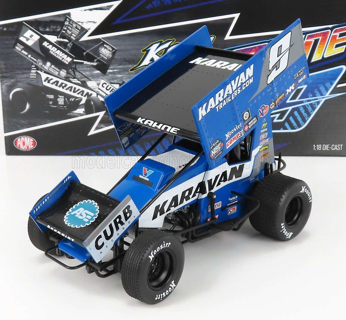 ACME-MODELS - 1/18 - FORD USA - TEAM KARAVAN TRAILERS N 9 SPRINT CAR SEASON 2021 K.KAHNE - BLUE 1/18 modellino da collezione 150 lacasadelmodellismo