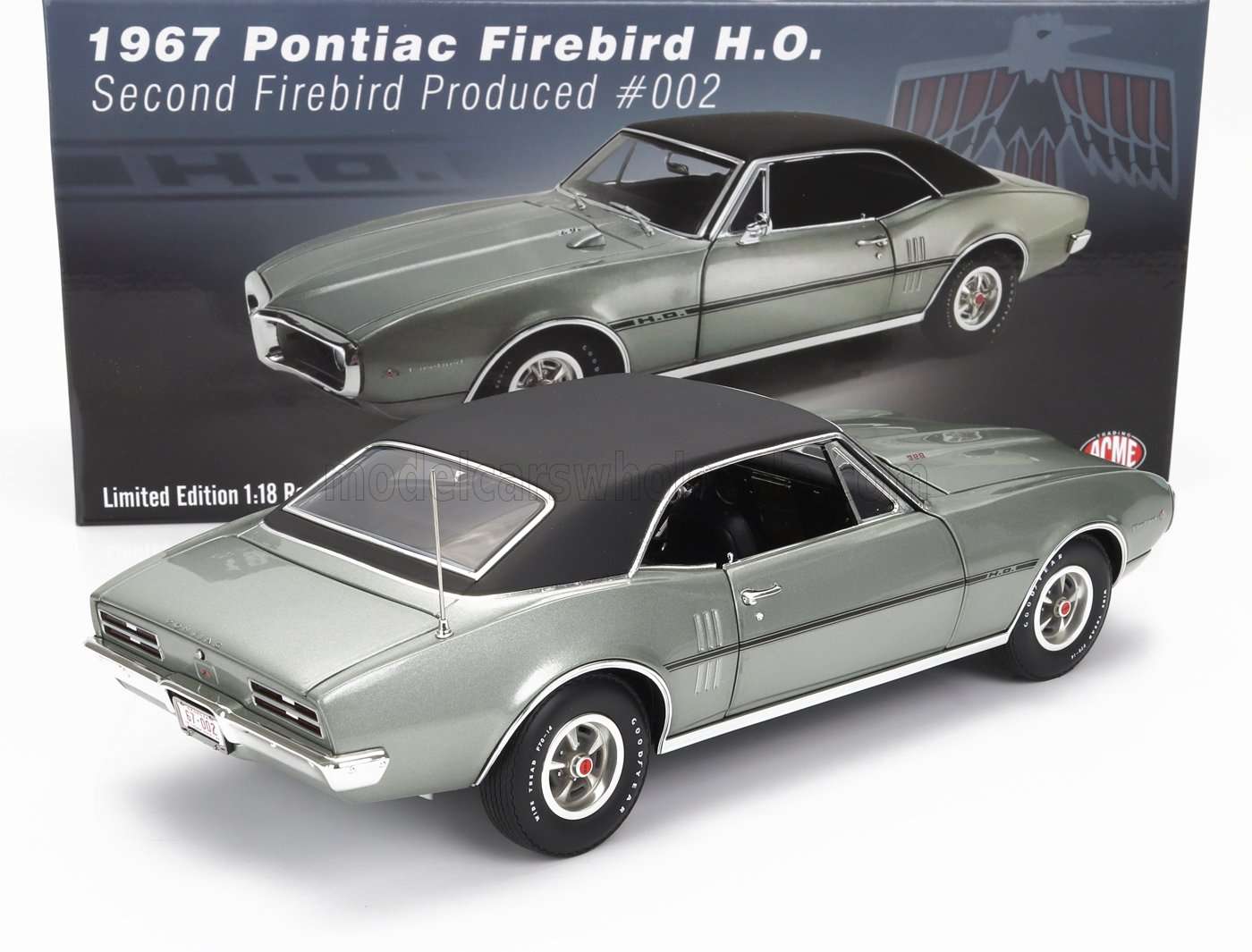 ACME-MODELS - 1/18 - PONTIAC - FIREBIRD COUPE 1967 - SILVER MATT BLACK 1/18 modellino da collezione 154 lacasadelmodellismo