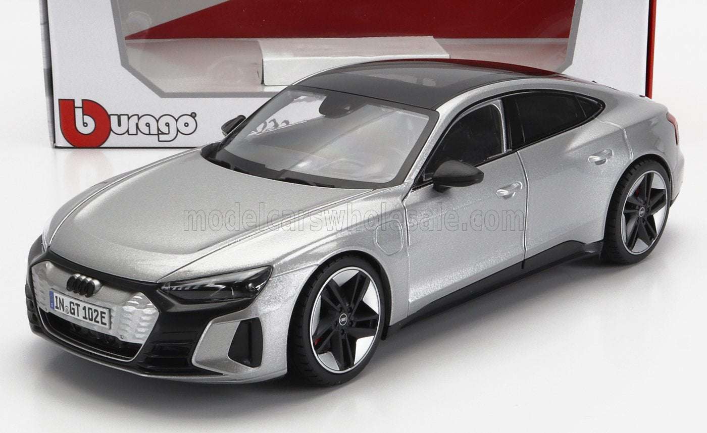 BURAGO - 1/18 - AUDI - GT RS E-TRON 2022 - SILVER 1/18 modellino da collezione 69 lacasadelmodellismo