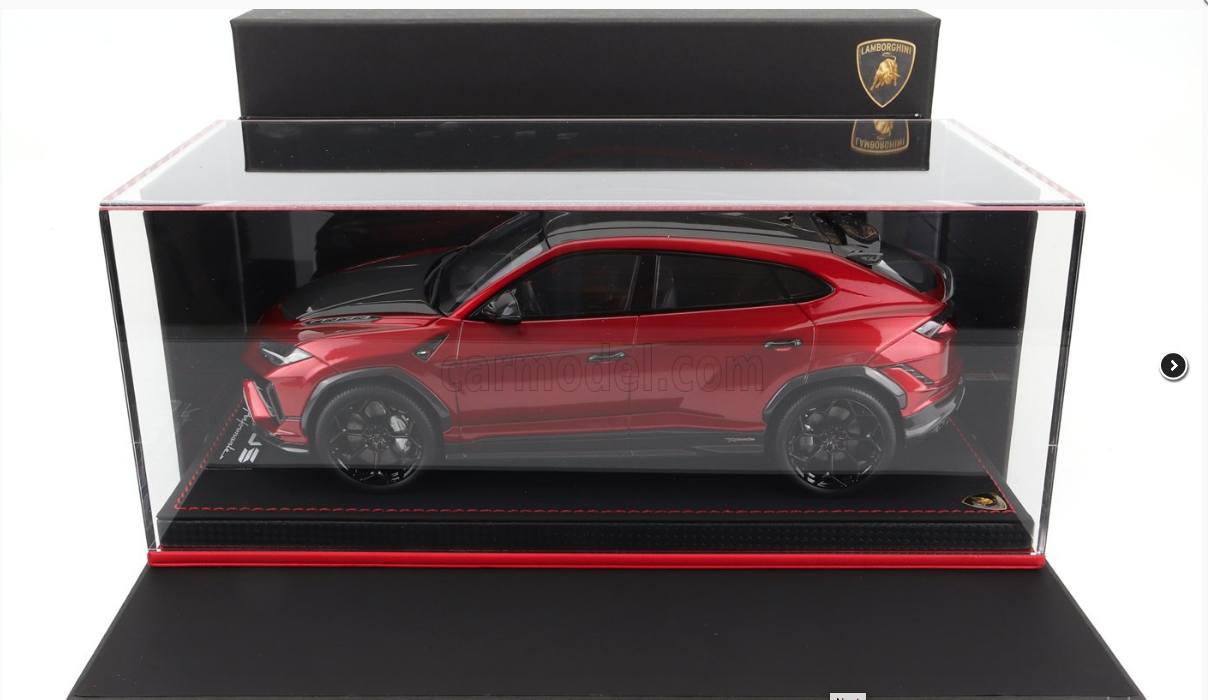 MR-MODELS - 1/18 - LAMBORGHINI - URUS PERFORMANTE 2022 - CON VETRINA - WITH SHOWCASE - ROSSO EFESTO - RED MET CARBON