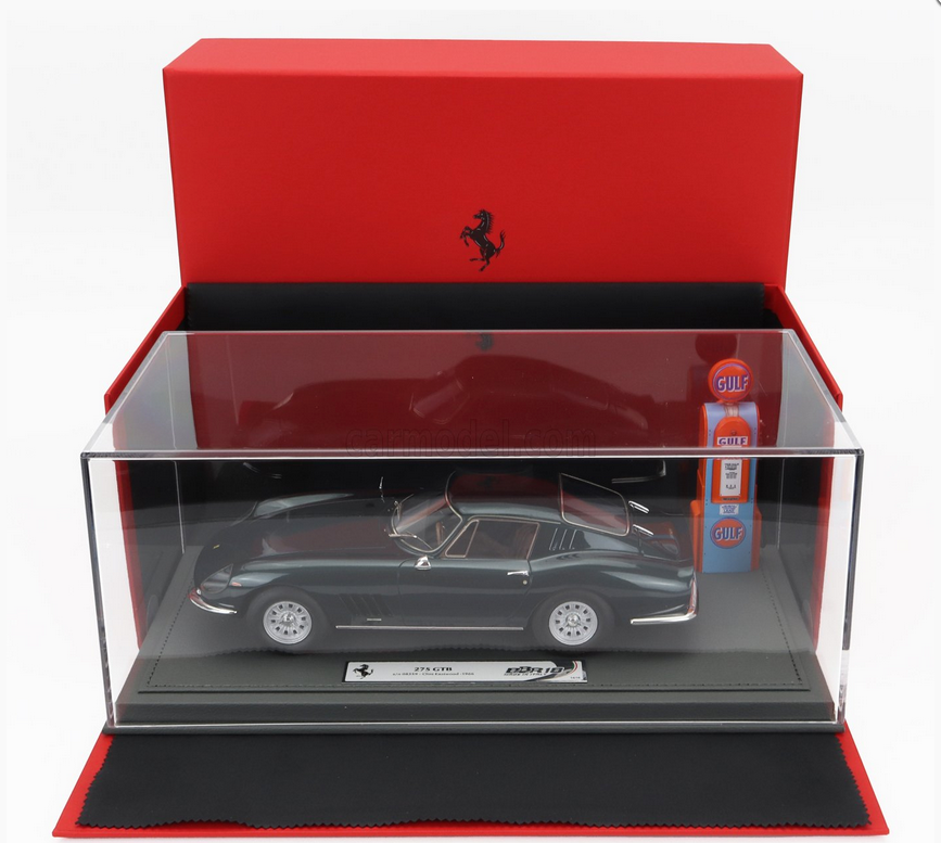 BBR-MODELS - FERRARI - 275 GTB S/N 08359 COUPE WITH 1966 - CON POMPA DI BENZINA - WITH GULF FUEL PUMP - PERSONAL CAR CLINT EASTWOOD - CON VETRINA - WITH SHOWCASE