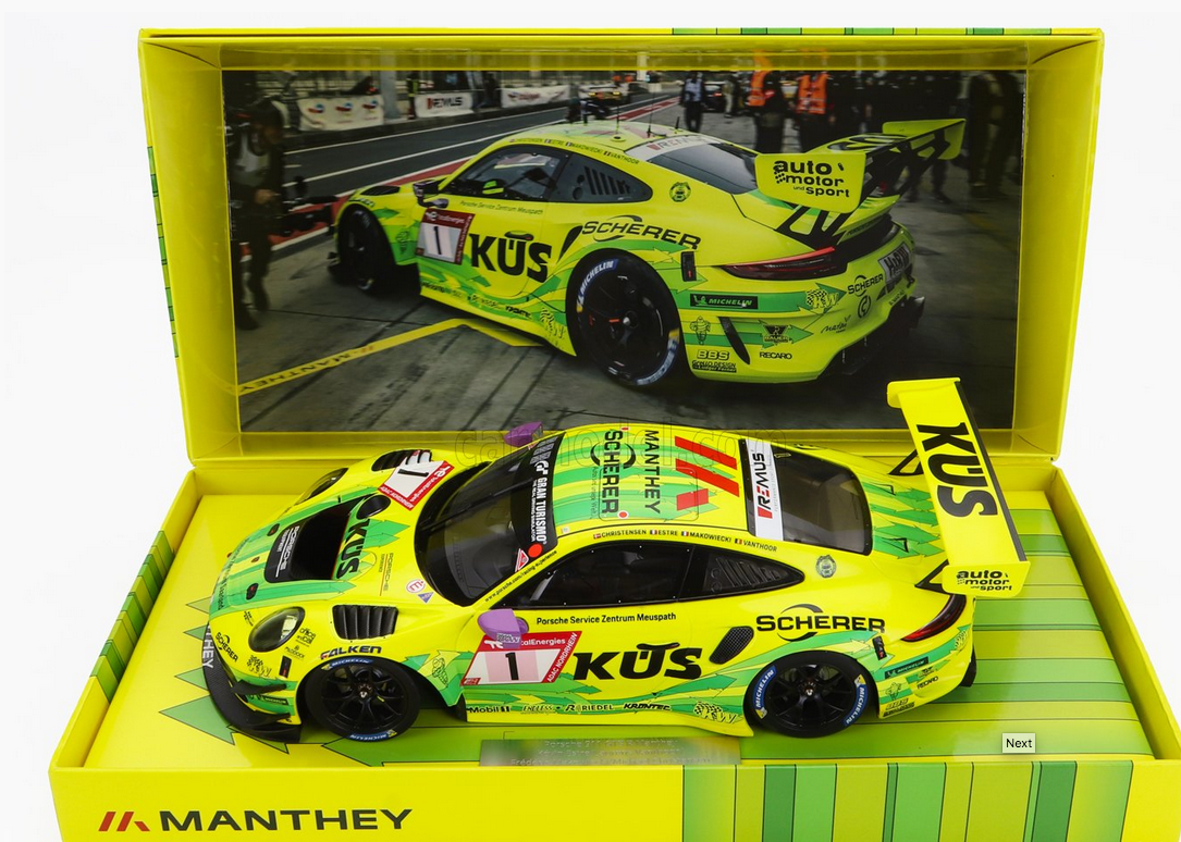 MINICHAMPS - PORSCHE - 911 991-2 GT3 R TEAM MANTHEY RACING N 1 24h NURBURGRING 2022 KEVIN ESTRE - MICHAEL CHRISTENSEN - LAURENS VANTHOOR - FREDERIS MAKOWIECKI - SPECIAL BOX