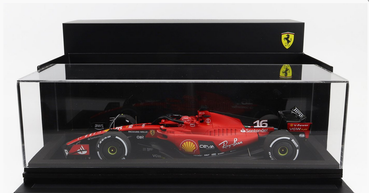 LOOKSMART - 1/18 - FERRARI - F1 SF-23 TEAM SCUDERIA FERRARI N 16 6th MONACO GP 2023 CHARLES LECLERC - RED BLACK