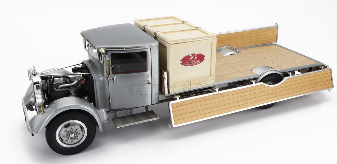 CMC - MERCEDES BENZ - SET 2X LO2750 PLATFORM TRUCK WITH WOODEN BOX CAR TRANSPORTER 1936 + F1 W25 N 4 MONACO GP 1935 L.FAGIOLI