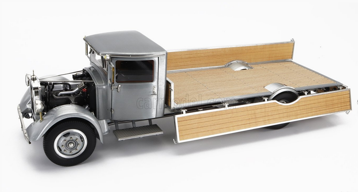 CMC - MERCEDES BENZ - SET 2X LO2750 PLATFORM TRUCK WITH WOODEN BOX CAR TRANSPORTER 1936 + F1 W25 N 4 MONACO GP 1935 L.FAGIOLI