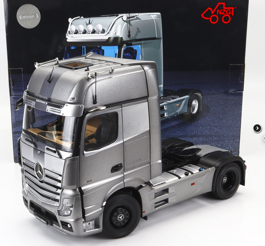 NZG - 1/18 - MERCEDES BENZ - ACTROS 2 1863 GIGASPACE 4x2 MIRRORCAM TRACTOR TRUCK 2-ASSI EDITION 3 2020 - GREY