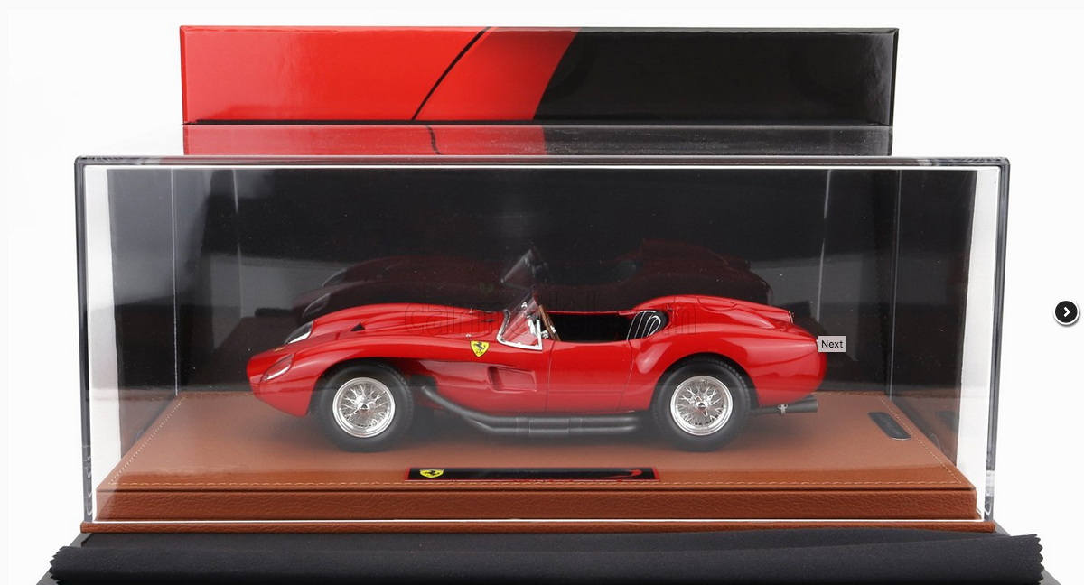 BBR-MODELS - 1/18 - FERRARI - 250TR TESTAROSSA SPIDER 1957 - CON VETRINA - WITH SHOWCASE - RED