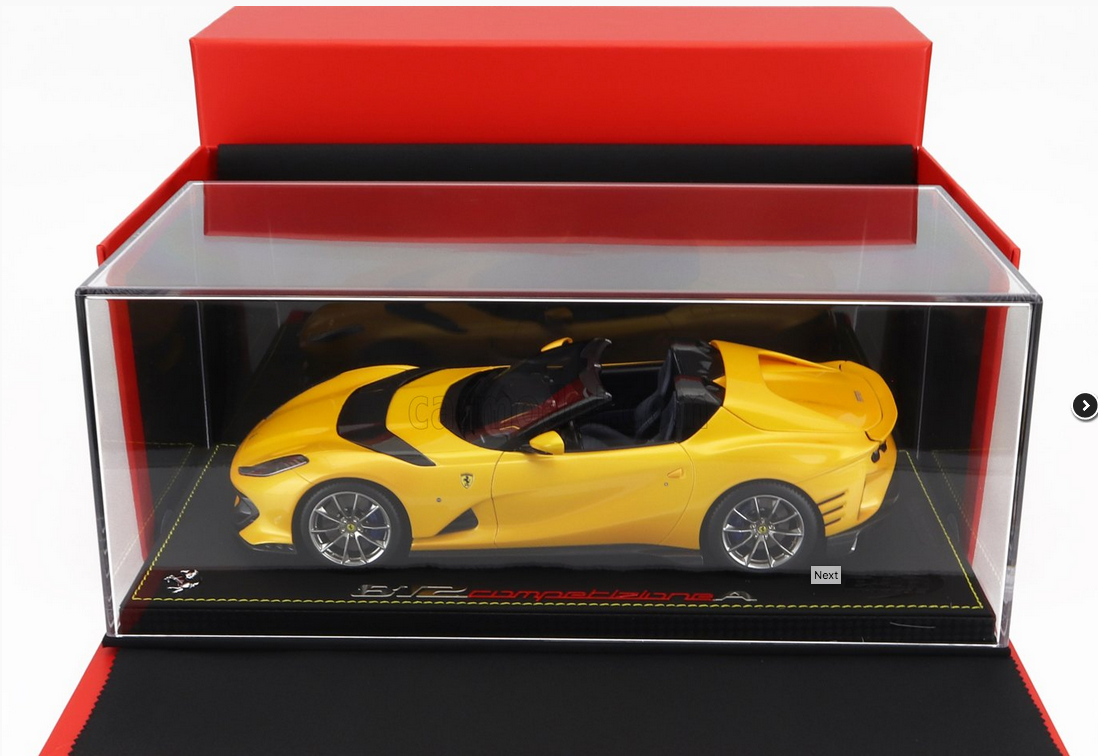 BBR-MODELS - 1/18 - FERRARI - 812 COMPETIZIONE A SPIDER 2022 - CON VETRINA - GIALLO TRISTRATO - YELLOW MET