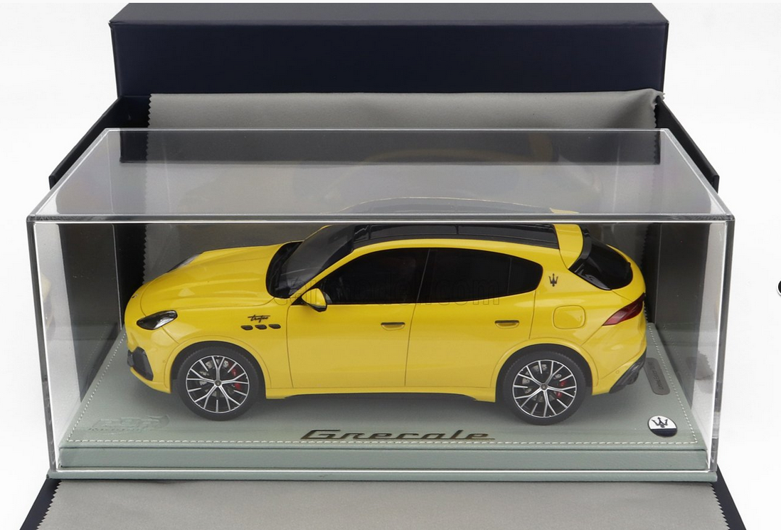 BBR-MODELS - 1/18 - MASERATI - GRECALE TROFEO SUV 2023 - CON VETRINA - GIALLO - YELLOW