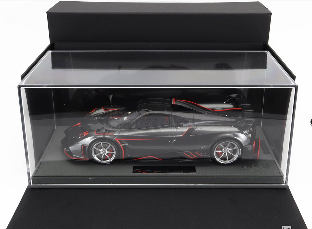 BBR-MODELS - 1/18 - PAGANI - IMOLA 2020 - CON VETRINA - WITH SHOWCASE - DARK GREY MET RED