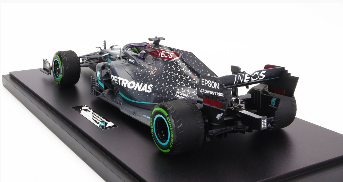 MINICHAMPS - MERCEDES GP - F1 W11 EQ PERFORMANCE TEAM AMG PETRONAS MOTORSPORT N 44 (WITH RAIN TYRES - 7 TIMES WORLD CHAMPION) WINNER TURKISH GP 2020 LEWIS HAMILTON - CON VETRINA - WITH SHOWCASE