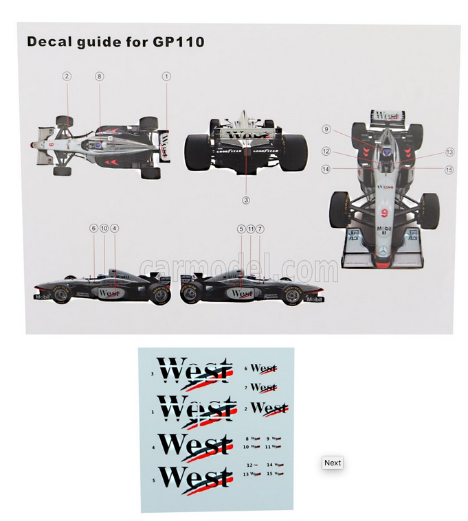 GP-REPLICAS - 1/18 - McLAREN - F1 MP4/12 MERCEDES N 9 WINNER EUROPEAN GP 1997 (with driver figure)  MIKA HAKKINEN - SILVER BLACK