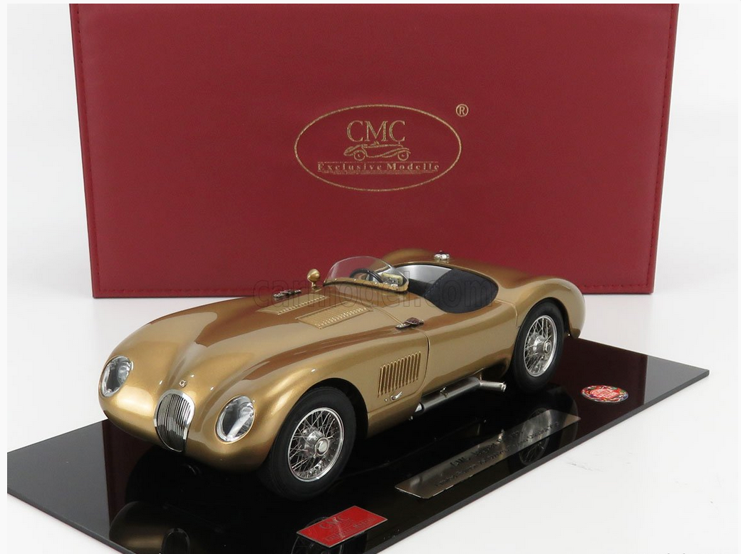 CMC - 1/18 - JAGUAR - C-TYPE SPIDER 1952 - TECHNO CLASSICA 2020 - GOLD