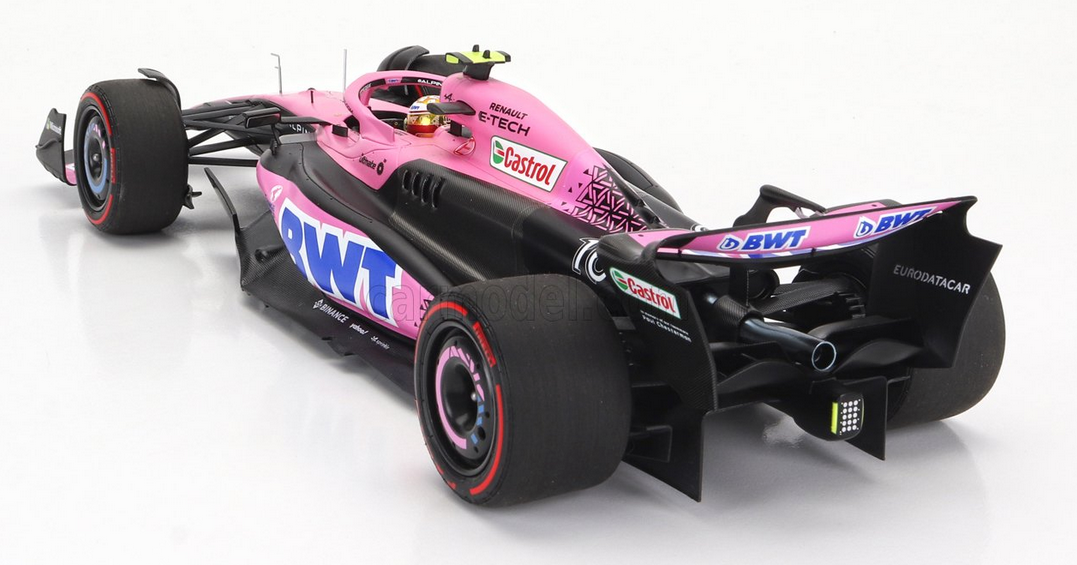 MINICHAMPS - 1/18 - RENAULT - F1 A523 TEAM BWT ALPINE N 10 9th BAHRAIN GP WITH PIT BOARD 2023 PIERRE GASLY - PINK BLACK BLUE