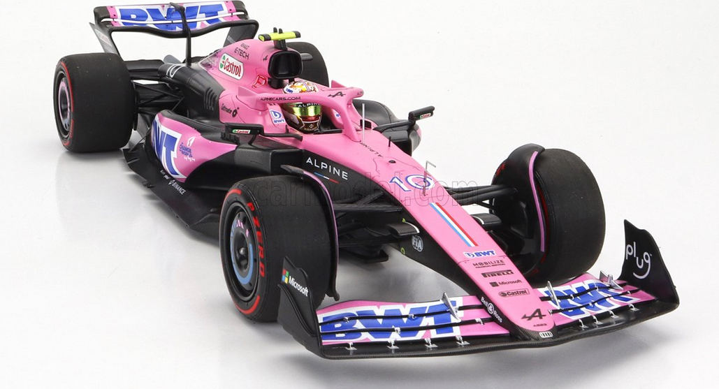 MINICHAMPS - 1/18 - RENAULT - F1 A523 TEAM BWT ALPINE N 10 9th BAHRAIN GP WITH PIT BOARD 2023 PIERRE GASLY - PINK BLACK BLUE