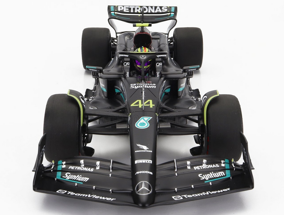 MINICHAMPS - MERCEDES GP - F1 W14 TEAM MERCEDES-AMG PETRONAS FORMULA ONE N 44 2nd AUSTRALIAN MELBOURNE GP WITH PIT BOARD 2023 LEWIS HAMILTON