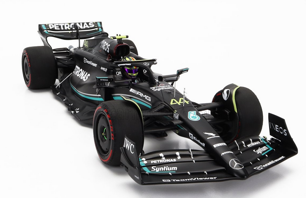 MINICHAMPS - MERCEDES GP - F1 W14 TEAM MERCEDES-AMG PETRONAS FORMULA ONE N 44 2nd AUSTRALIAN MELBOURNE GP WITH PIT BOARD 2023 LEWIS HAMILTON