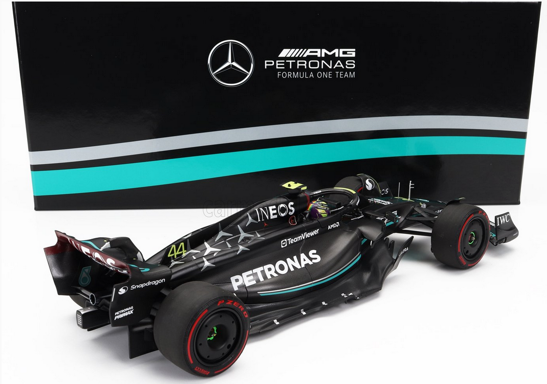 MINICHAMPS - MERCEDES GP - F1 W14 TEAM MERCEDES-AMG PETRONAS FORMULA ONE N 44 2nd AUSTRALIAN MELBOURNE GP WITH PIT BOARD 2023 LEWIS HAMILTON