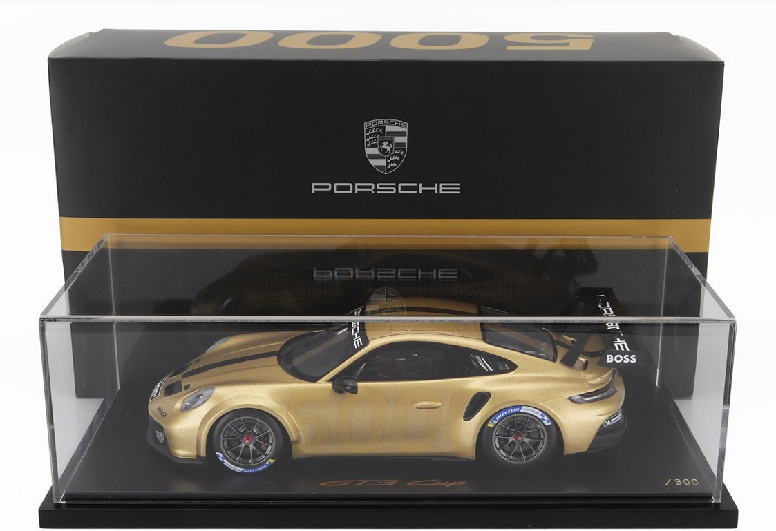 SPARK-MODEL - 1/18 - PORSCHE - 911 992 GT3 CUP 5000 COUPE 2023 - CON VETRINA - WITH SHOWCASE - GOLD MET