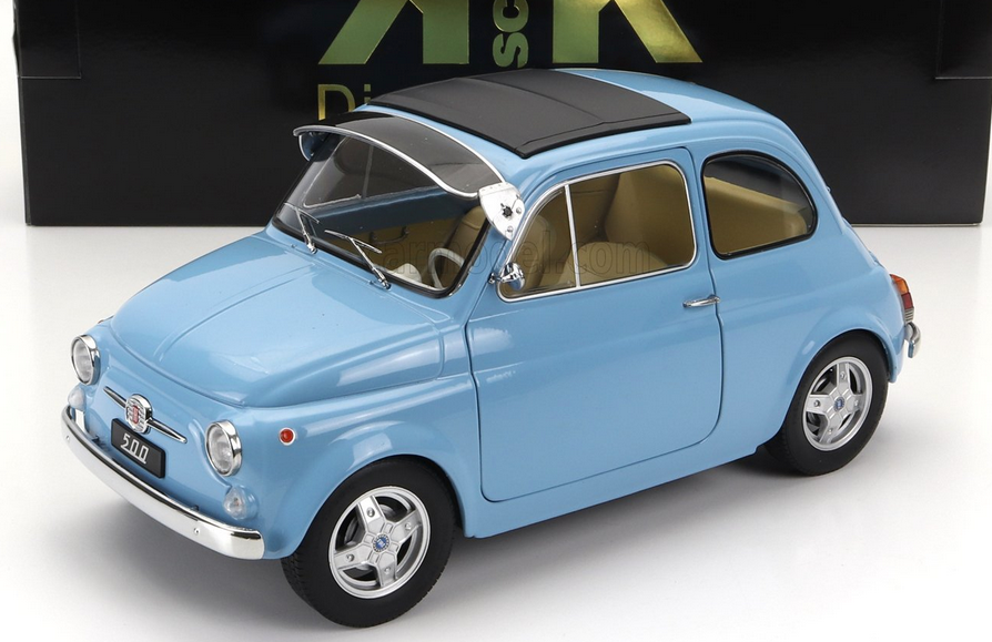 KK-SCALE - 1/12 - FIAT - 500 F CUSTOM WITH ABARTH RIMS 1968 - LIGHT BLUE