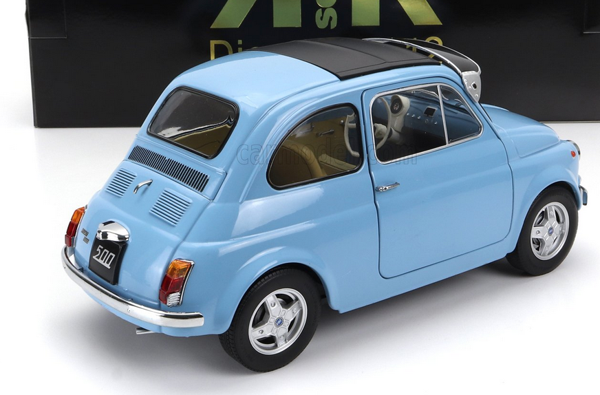 KK-SCALE - 1/12 - FIAT - 500 F CUSTOM WITH ABARTH RIMS 1968 - LIGHT BLUE