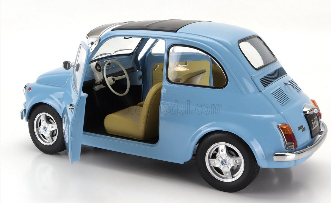 KK-SCALE - 1/12 - FIAT - 500 F CUSTOM WITH ABARTH RIMS 1968 - LIGHT BLUE