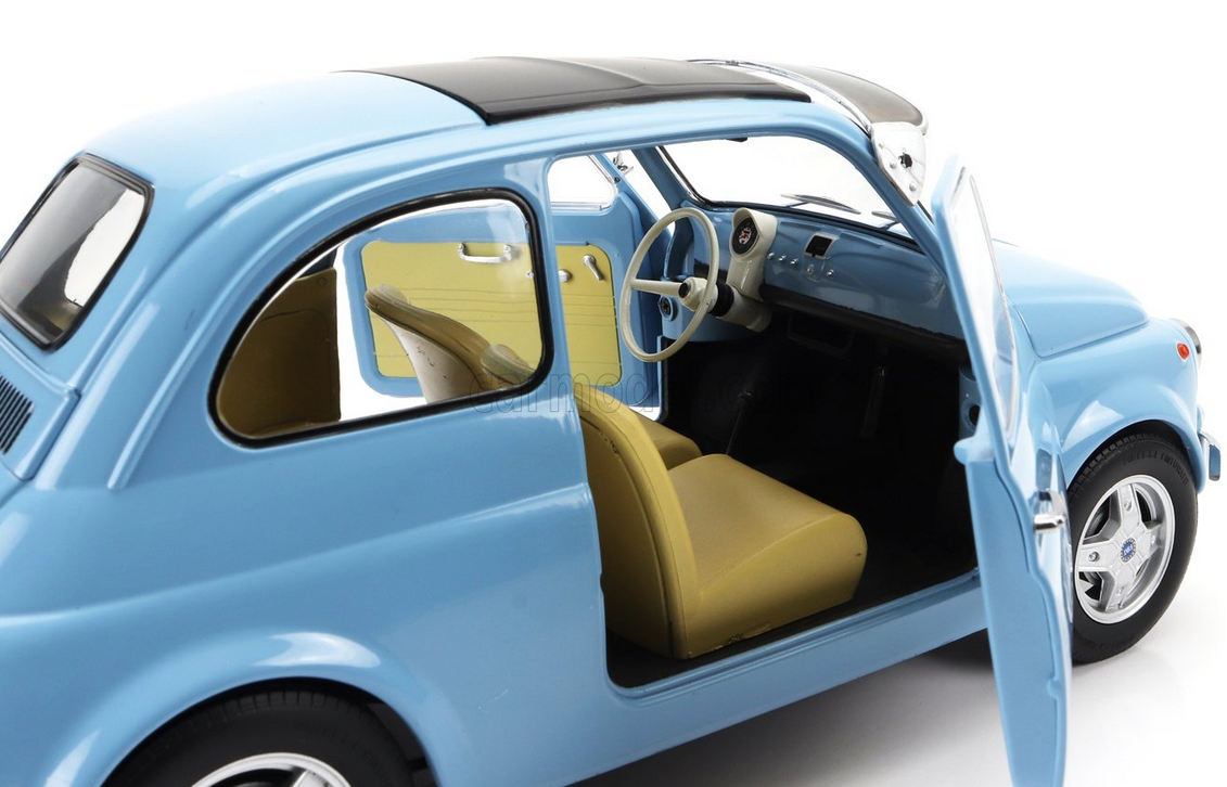 KK-SCALE - 1/12 - FIAT - 500 F CUSTOM WITH ABARTH RIMS 1968 - LIGHT BLUE