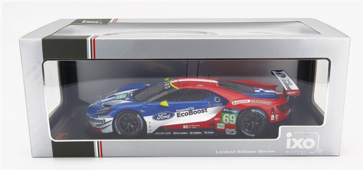 IXO-MODELS - 1/18 - FORD USA - GT 3.5L TURBO V6 TEAM FORD CHIP GANASSI UK N 69 LMGTE PRO 24h LE MANS 2017 R.BRISCOE - S.DIX ON - R.WESTBROOK - RED BLUE WHITE