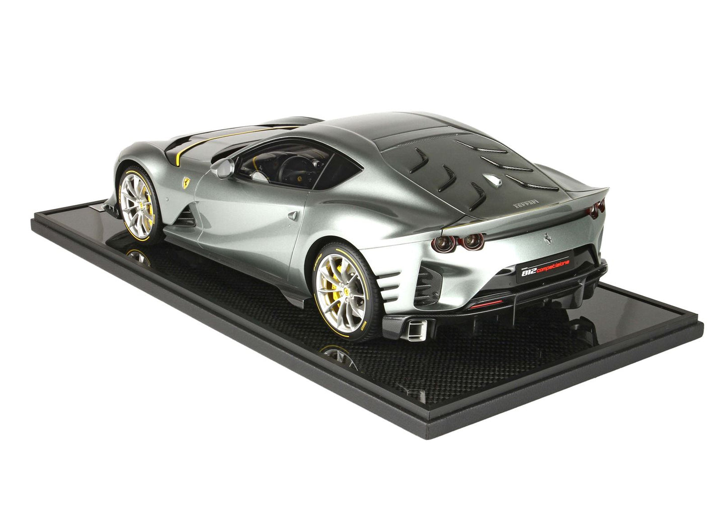 BBRModels - 1/12 Ferrari 812 Competizione 2021 Grigio Coburn Portachiavi Cuoio Schedoni incluso